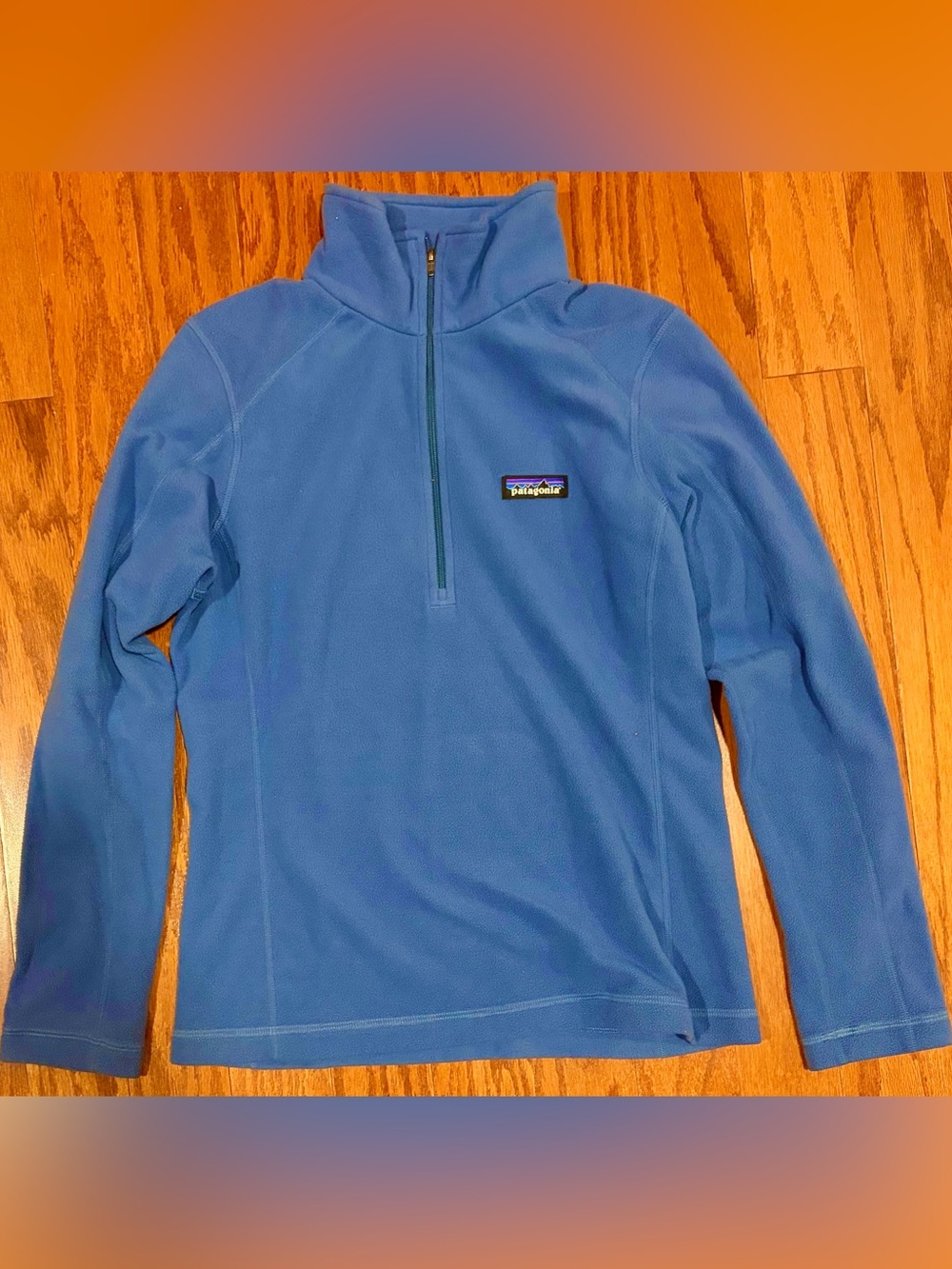 Patagonia Fleece Top in Periwinkle and Multicolor Logo